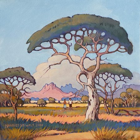 Acrylic on Stretched CanvasSize: (300x300x16)mmUnframedSOLD 2014 (Franschhoek Art House)